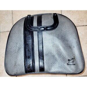 Brunswick  Bowling Ball Bag Vintage Gray Black Metal Rack